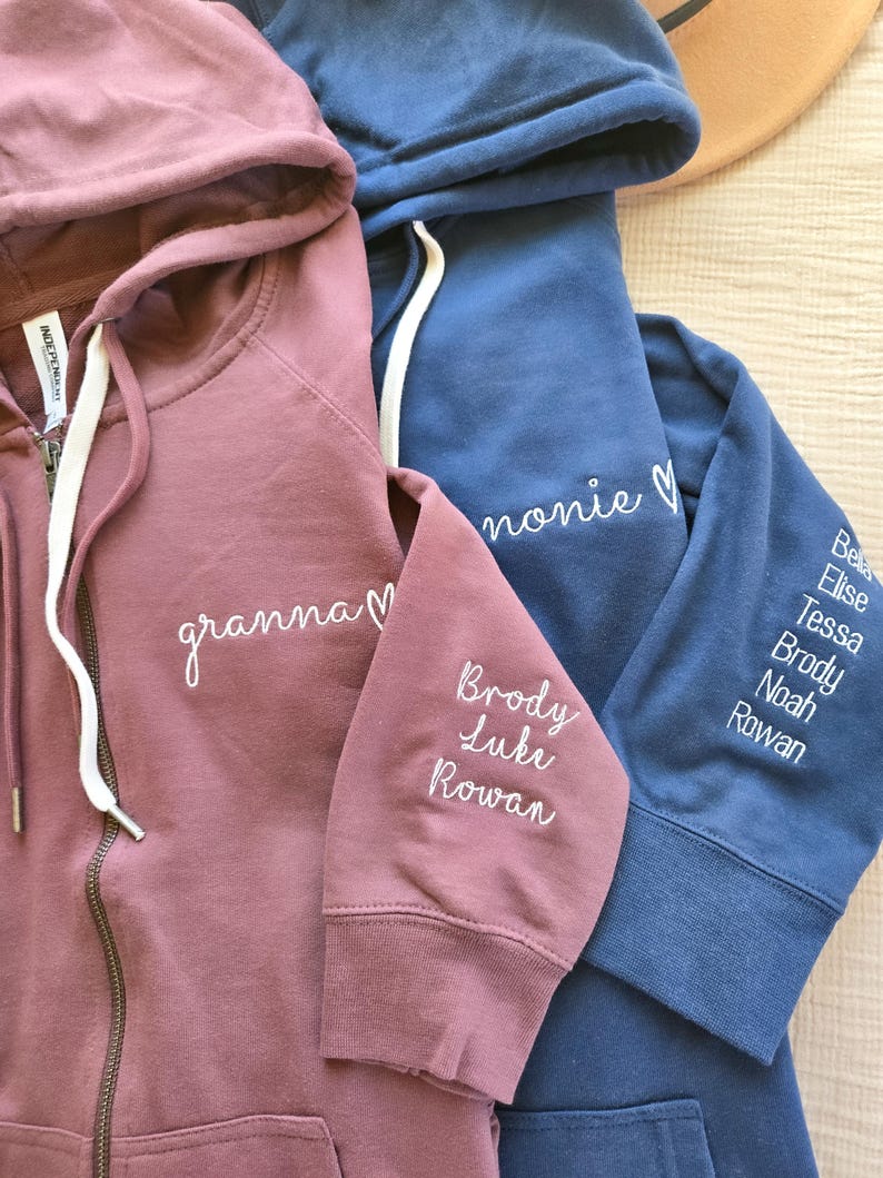 Custom Embroidered Full-zip Sweatshirt for Grandma | Mother&