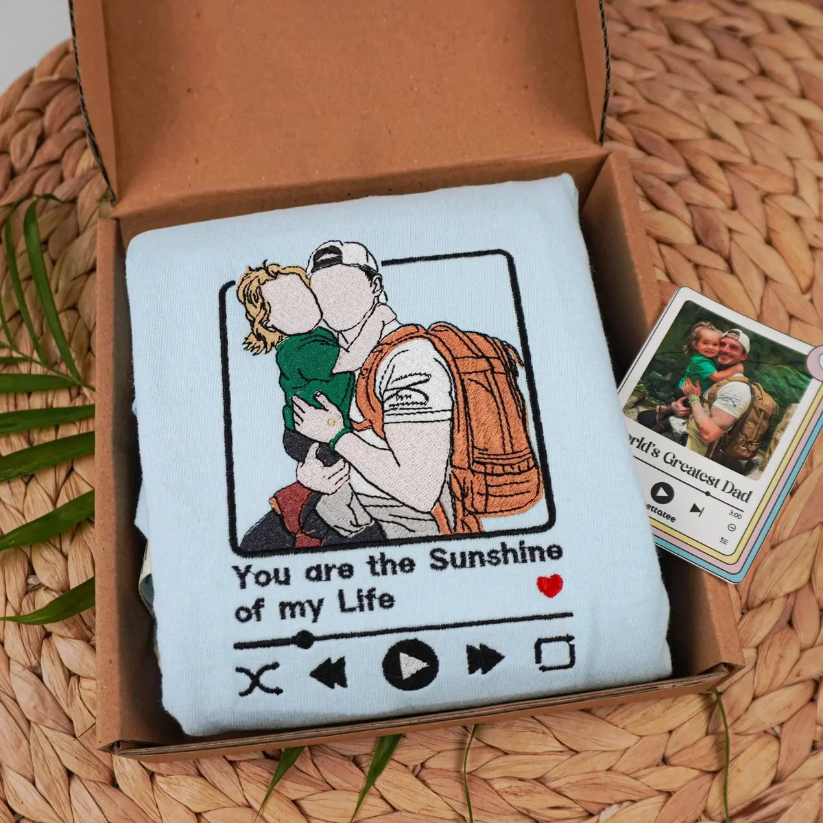 Custom Embroidered Photo Portrait Sweatshirt For papà,papá,pai