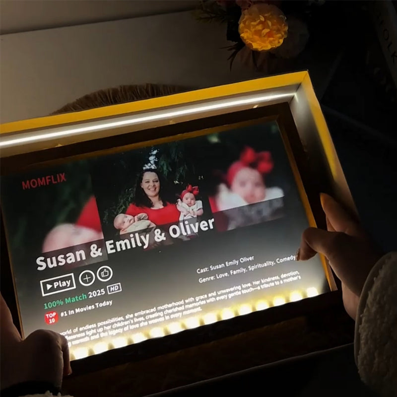 🎬 MOM/MUMFLIX Personalized Mother’s Day Photo Light Frame