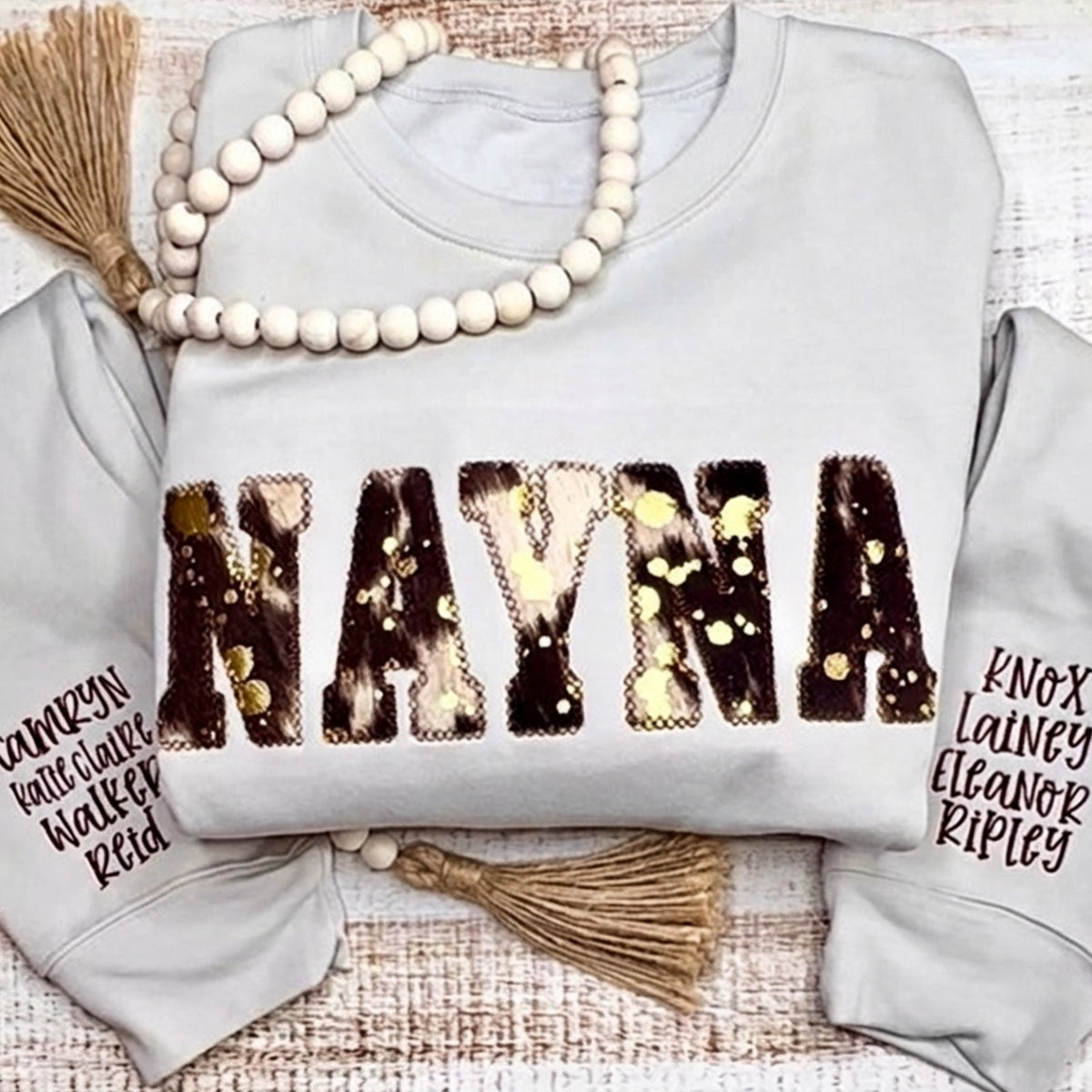 Custom Embroidered Cow Print MAMA Sweatshirt | Mother’s Day Gift