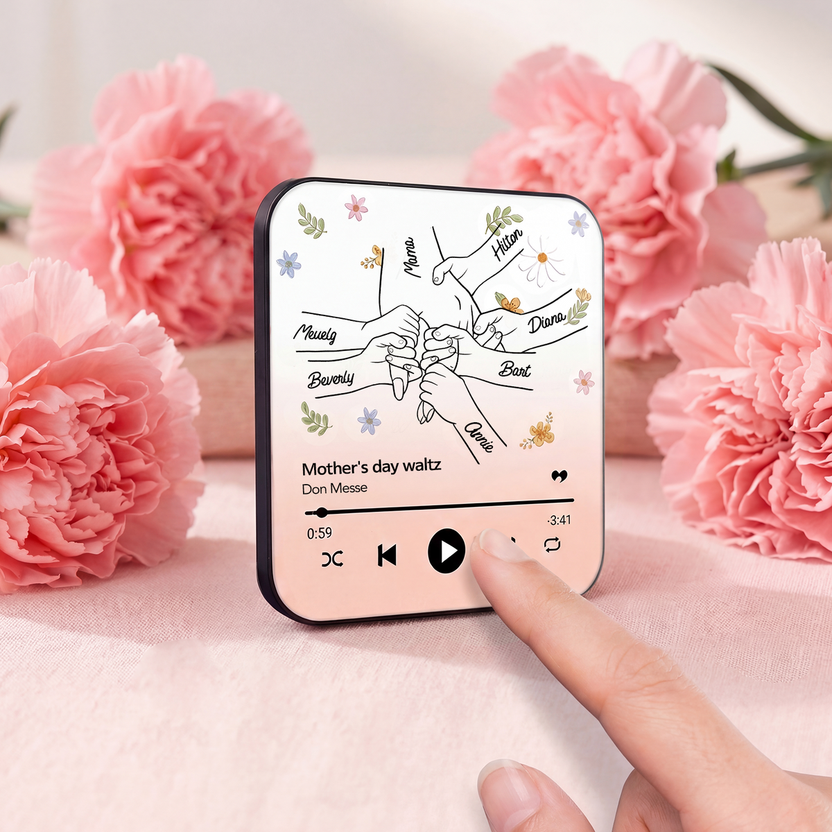 Personalised Hand-in-Hand Music Fridge Magnet | Mother&