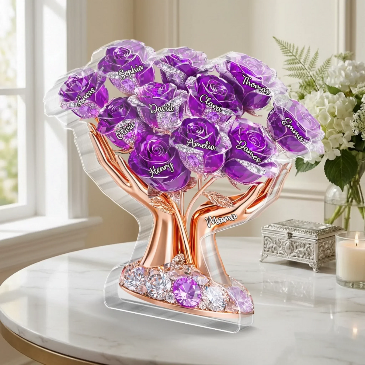 Custom Bouquet Acrylic Plaque - Personalized Mother&