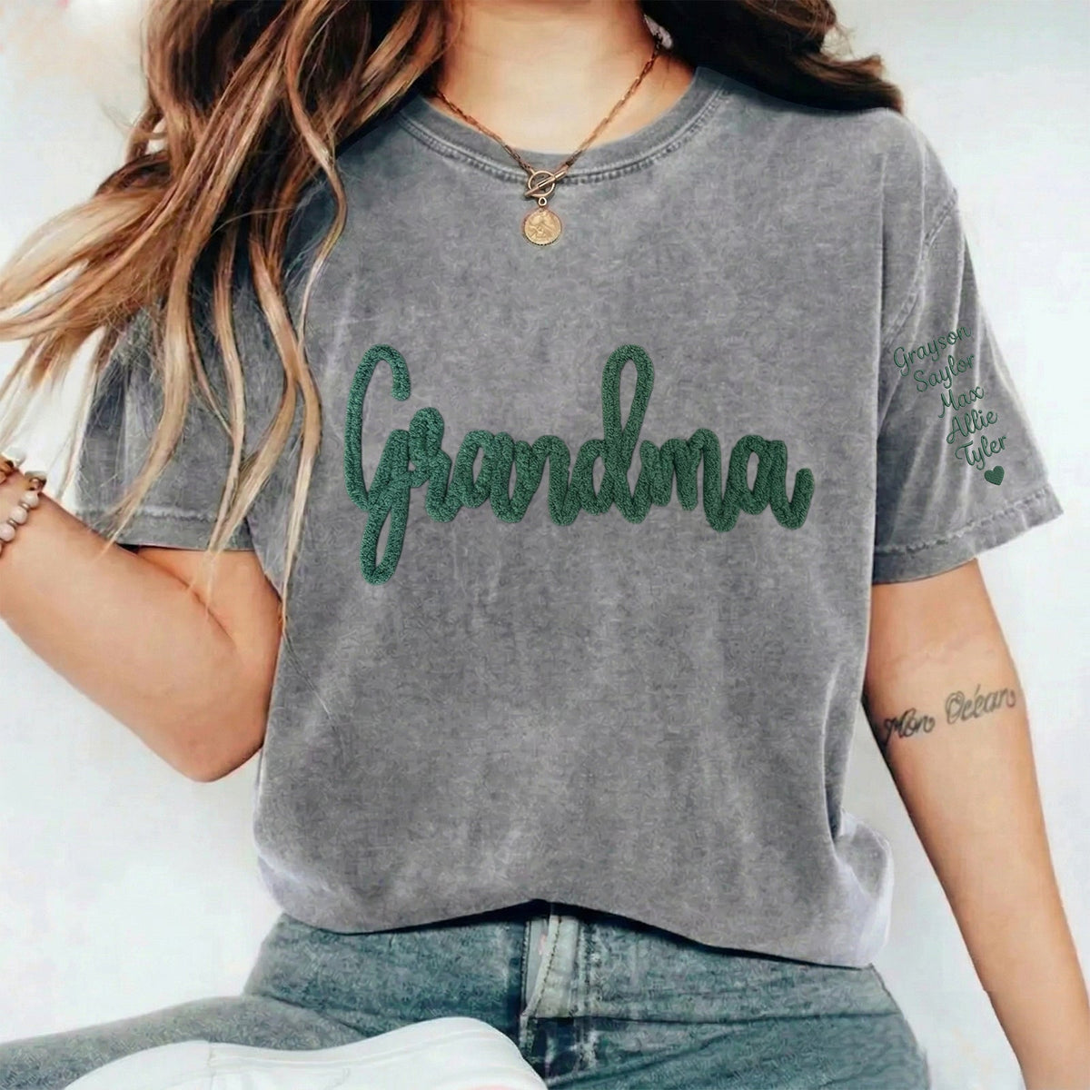 Custom Gigi Honey Name Chenille Yarn Embroidered Washed Clothes