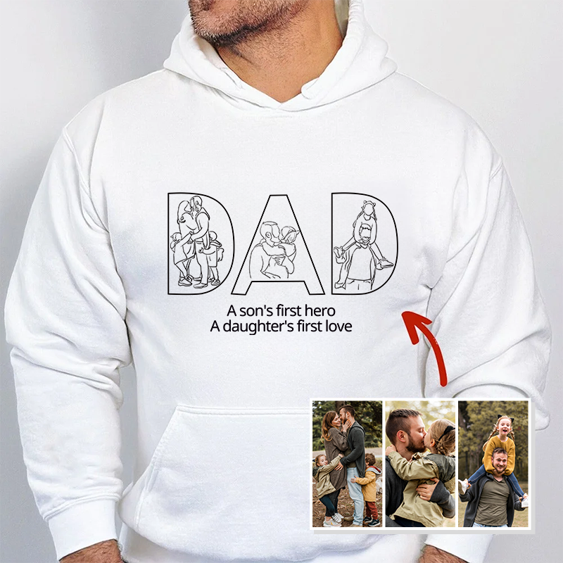 Custom Papa,Dad Ever -Embroidered Sweatshirt For Father&