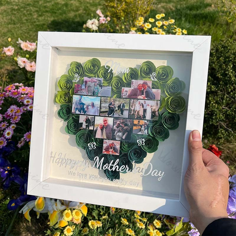 Personalized Mother's Day Photo Flower Shadow Box Gift