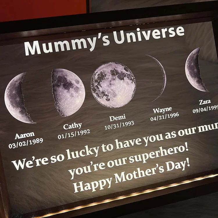 We Are So Lucky - LED Light Frame with Custom Text & Date - Mommy’s Universe