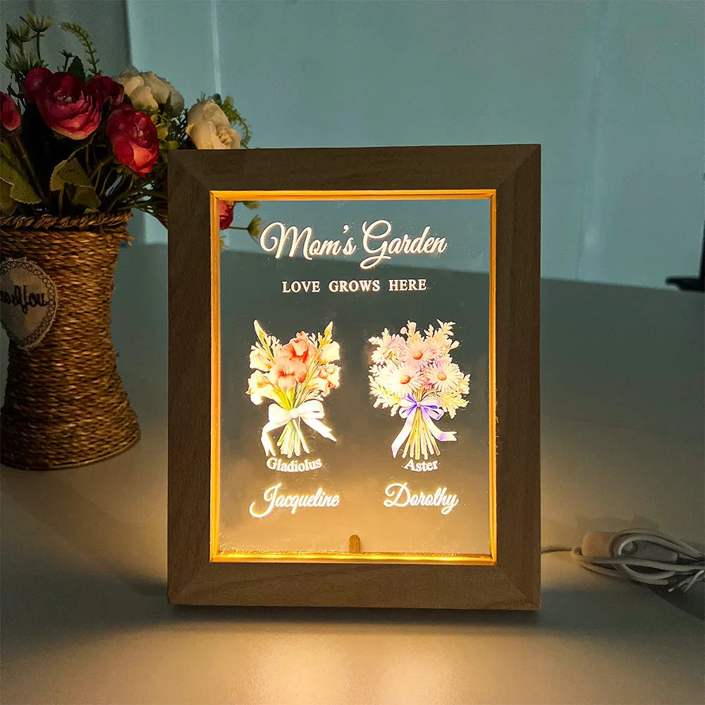 Personalized Birthday Month Bouquet Customized Led Lights - Gifts for Mom/Grandma
