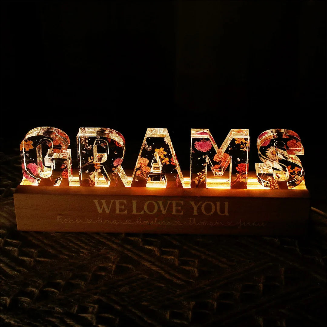Custom Birth Flower Printed LED Night Light - 3D Illusion