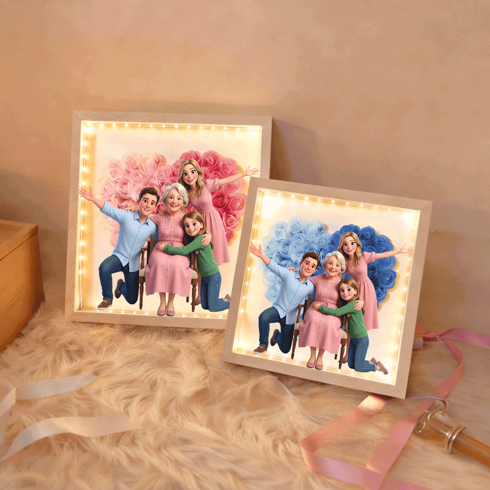 Personalized Flower Shadow Box - Custom Comic Style Photo, Gift For Mom, Gift For Mother&