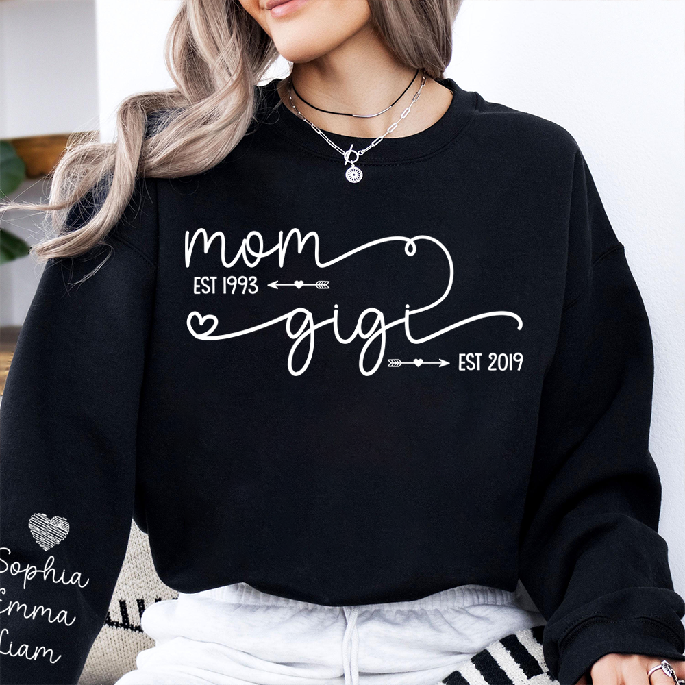 Custom Mom Grandma Est Year Sweatshirt | Mother&