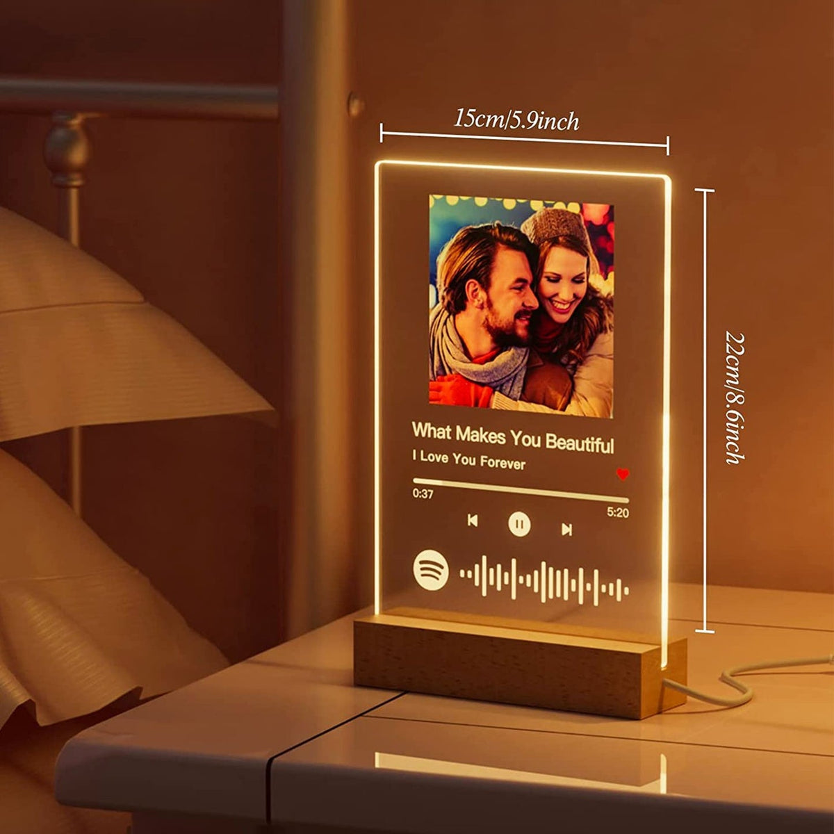 Customizable Photo Music Plaque Night Light | Mother&