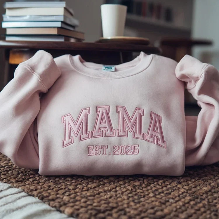 Custom Mama & Dad Embroidered Sweatshirt | Gift for Mom & Dad