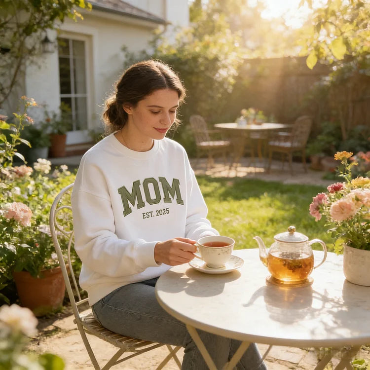 Custom Embroidered "Mom & Dad" Matching Sweatshirts –Cozy Gift for Parents