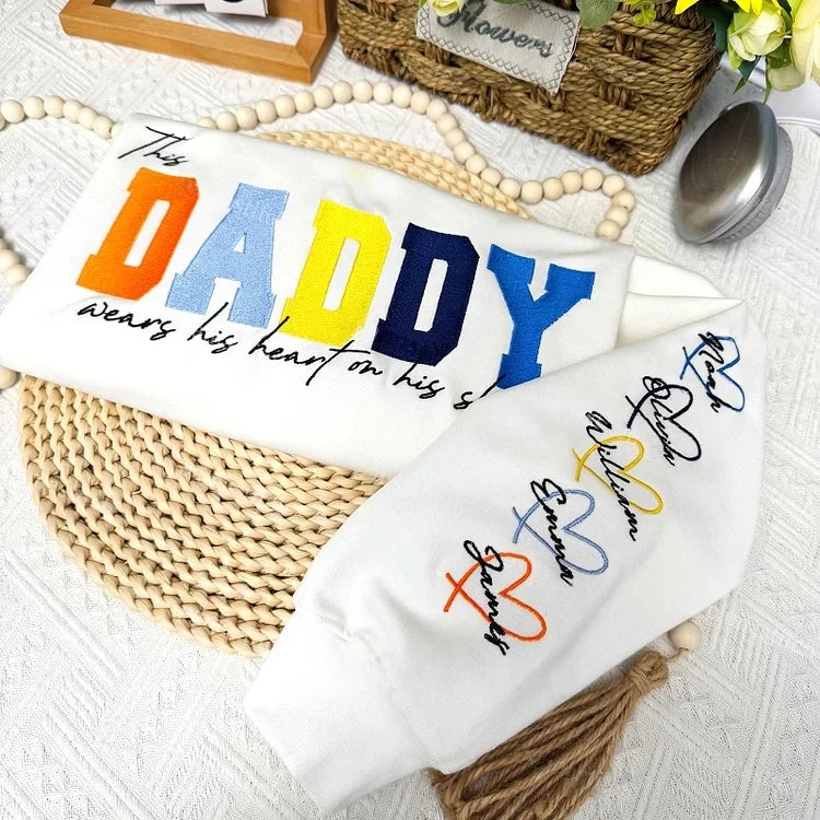Personalized "Heart on Sleeve" Embroidered Sweatshirt for Dad | Father&