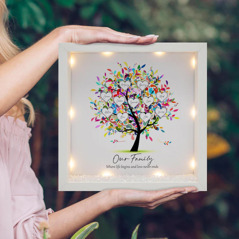 Personalized Family Tree Frame Light Frame Box | Mother&