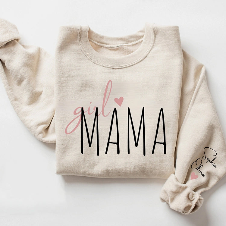 Personalized Girl Mama Sweatshirt, Custom Mom Of Girls Hoodie