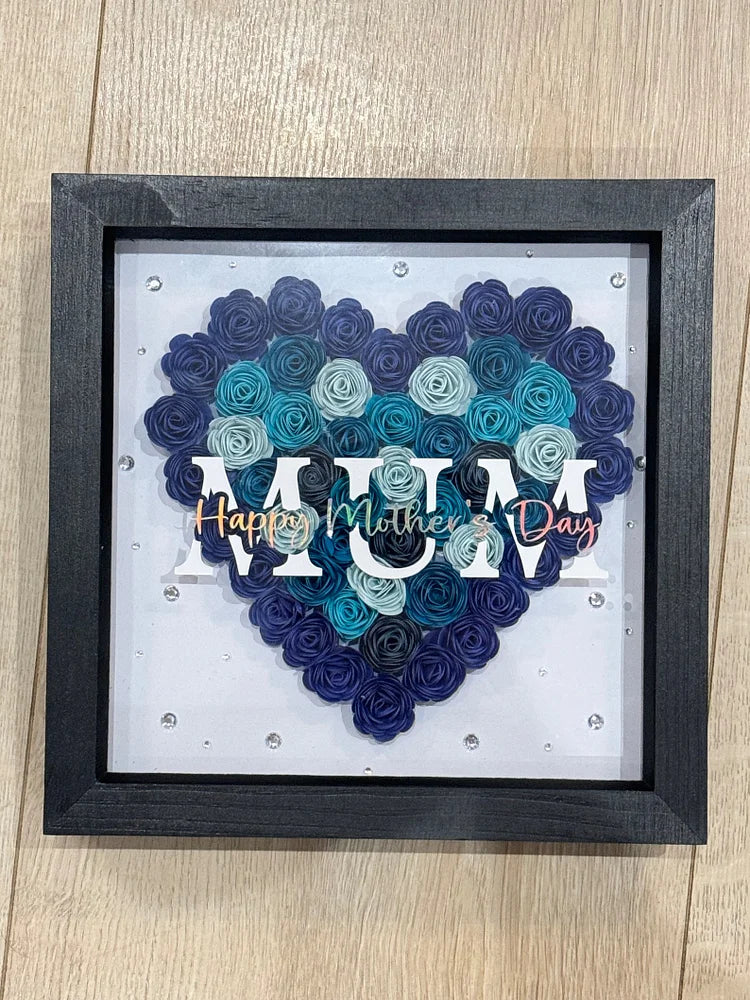 Custom Personalized Flower Shadow Box for Mother’s Day gift
