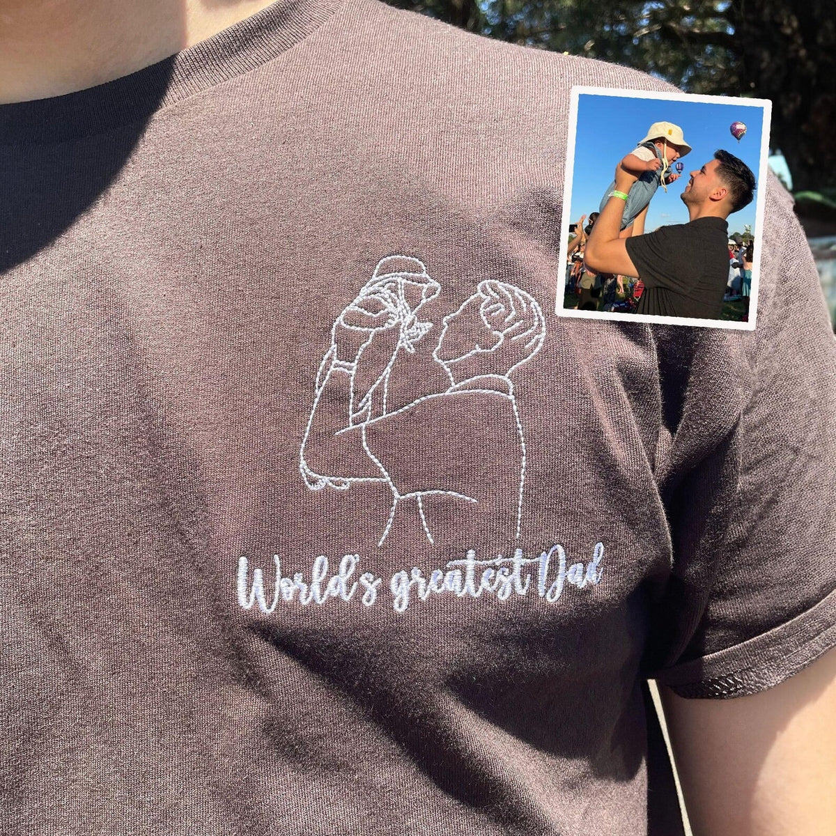 Custom Parent-Child Photo Outline Embroidered Sweatshirt - Surprise Mother&