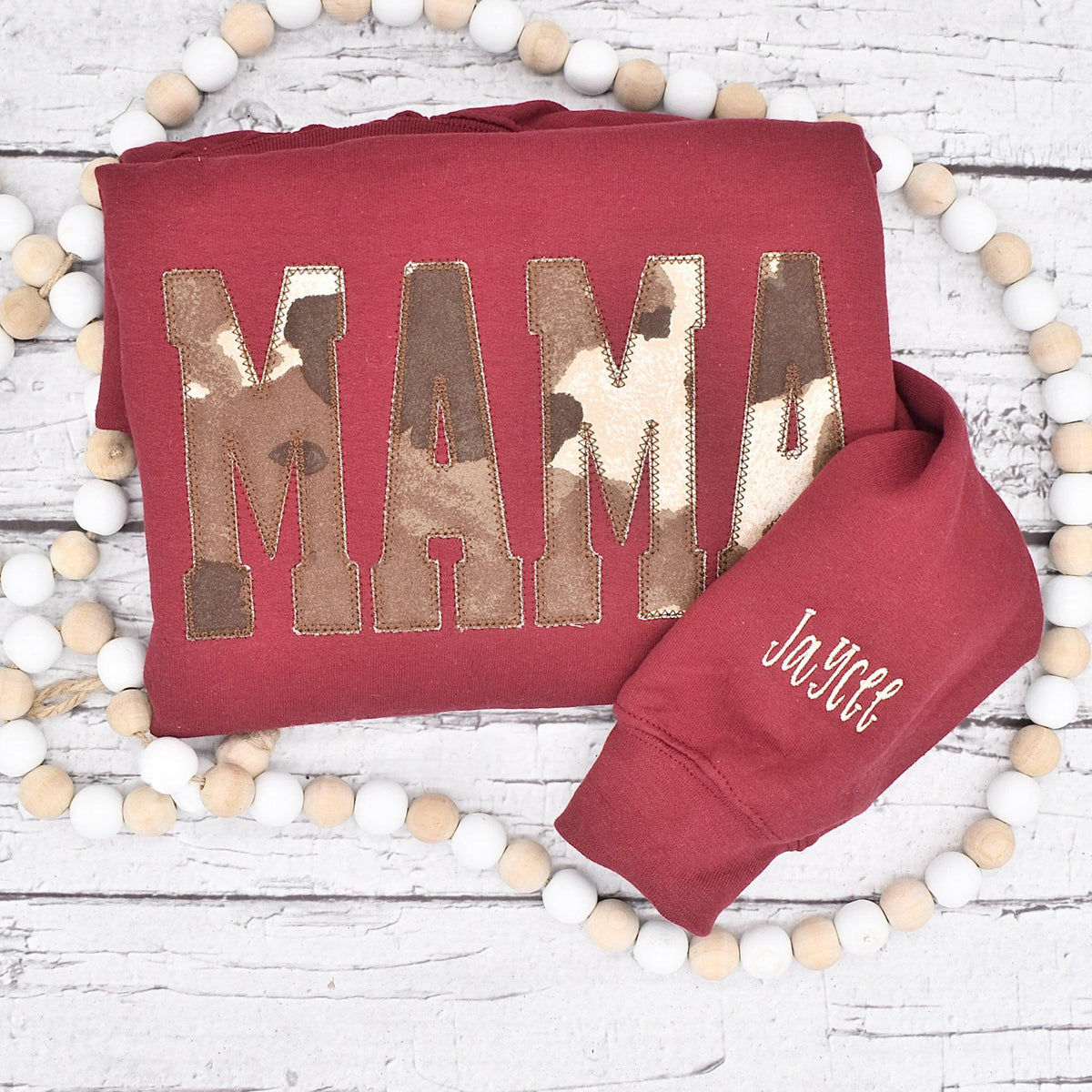 Custom Mama Cow Embroidered Sweatshirt | Mother&
