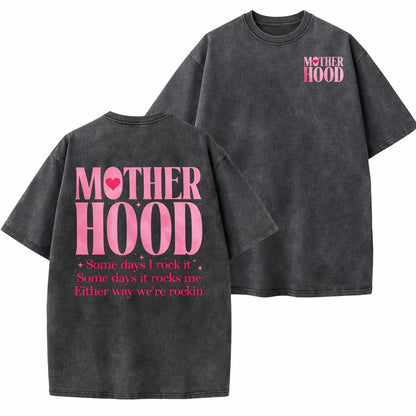 Motherhood "Rockin' It" Vintage Washed Oversized Tee