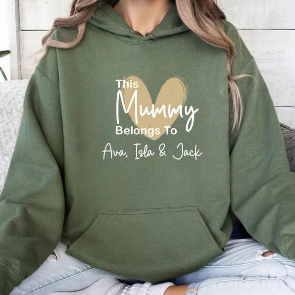 This Mommy Belongs To Custom Kids Names T-shirt Crewneck