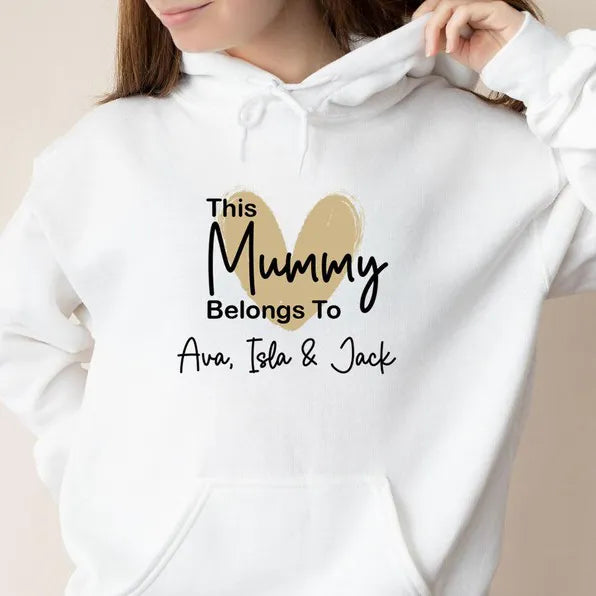 This Mommy Belongs To Custom Kids Names T-shirt Crewneck