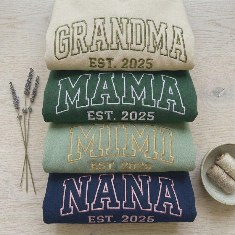 Custom Embroidered Mom Dad Sweatshirt with Name On Sleeve | Mother&