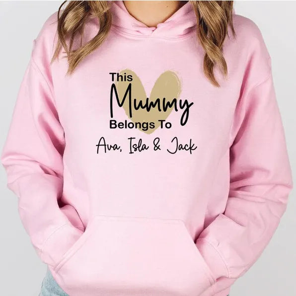 This Mommy Belongs To Custom Kids Names T-shirt Crewneck
