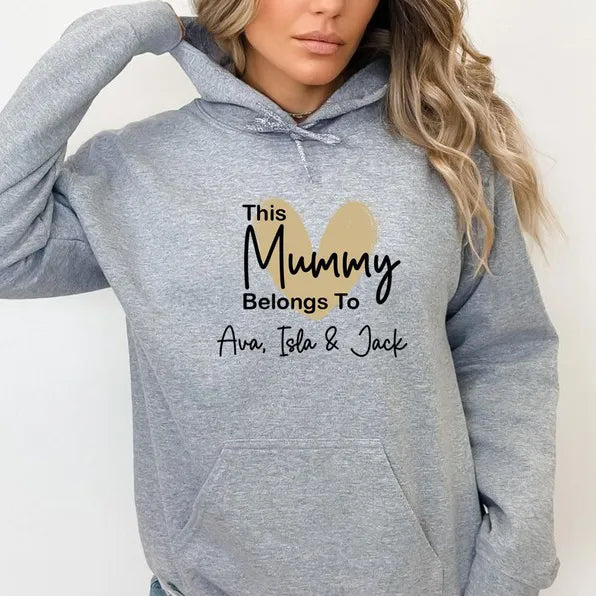This Mommy Belongs To Custom Kids Names T-shirt Crewneck