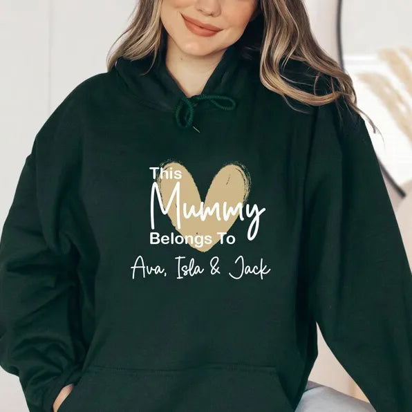 This Mommy Belongs To Custom Kids Names T-shirt Crewneck