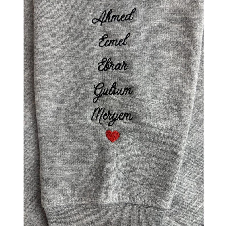 Custom Mama Hoodie with Heart – Personalized Kids Names Sleeve &amp; Est. Year Embroidered Sweatshirt