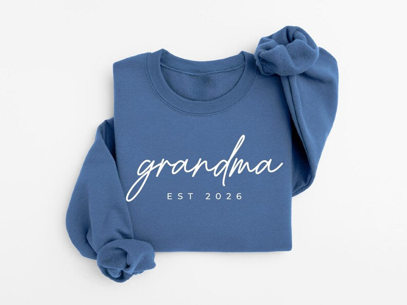 Personalized Grandma Est Heat Transfer Print Sweatshirt | Gift for Grandmother