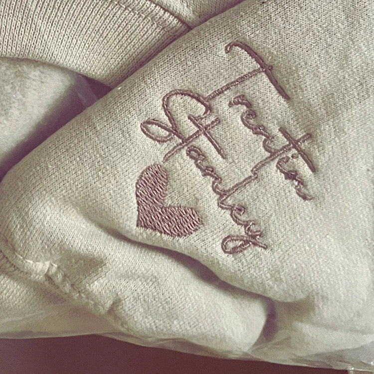 Custom Embroidered Grammy, grandma, mama Sweatshirt with Names on Sleeve | Mother&
