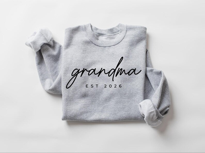 Personalized Grandma Est Heat Transfer Print Sweatshirt | Gift for Grandmother