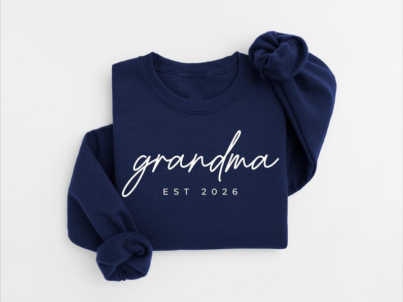 Personalized Grandma Est Heat Transfer Print Sweatshirt | Gift for Grandmother