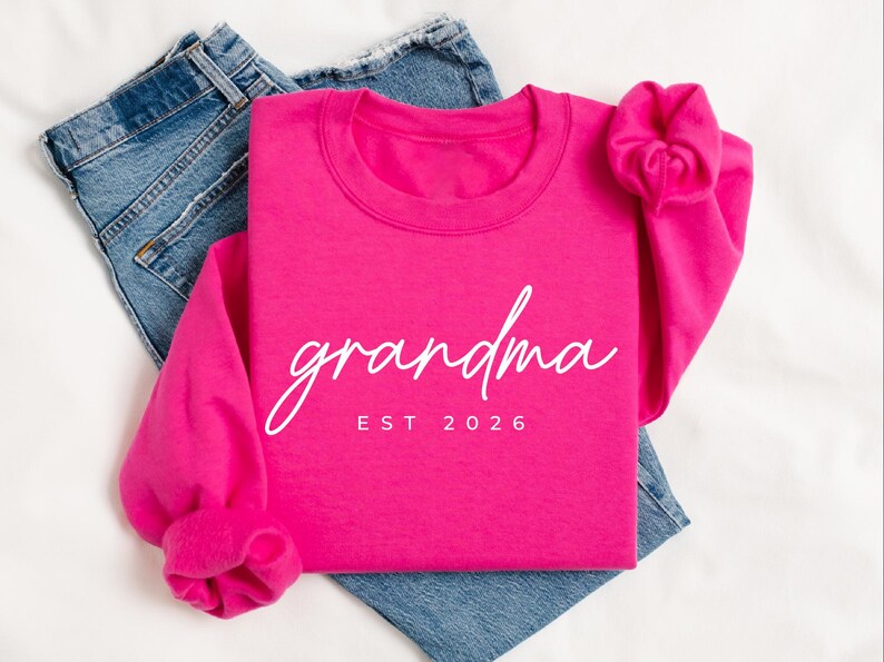 Personalized Grandma Est Heat Transfer Print Sweatshirt | Gift for Grandmother