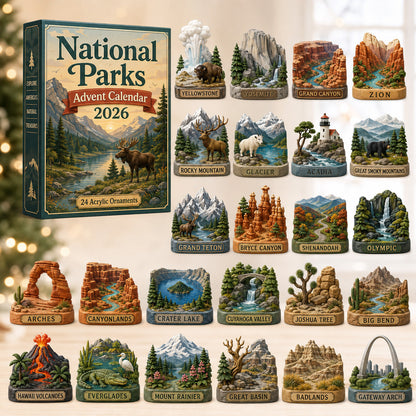 ational Parks Advent Calendar 2026 - 24-Day Festive Countdown, Acrylic Charms Blind Box - Gift For Family &amp; Friends