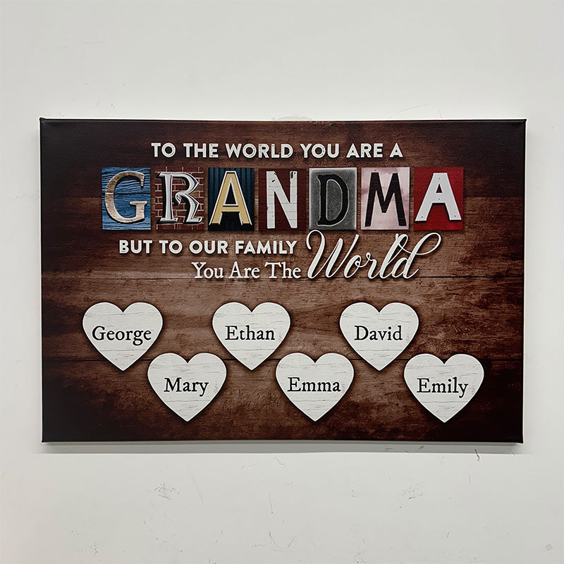 Personalized You Are The World Custom Names Canvas | Mother&