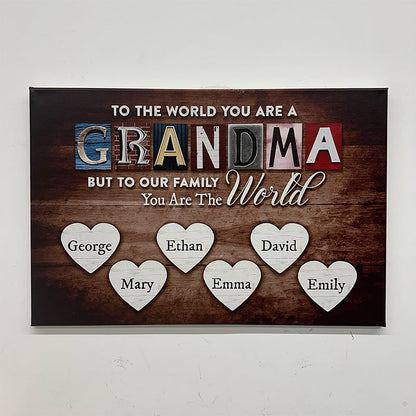 Personalized You Are The World Custom Names Canvas | Mother&