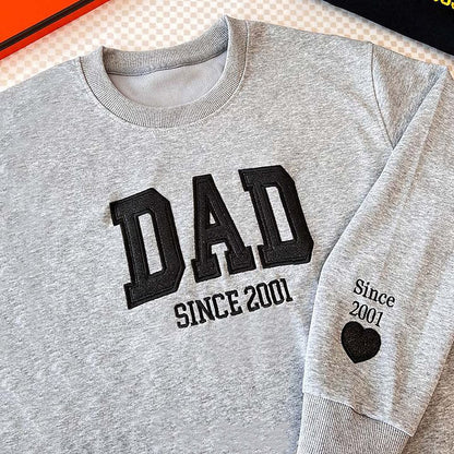 Custom Embroidered Glitter Vinyl DAD Sweatshirt | Gift For Dad & Grandpa