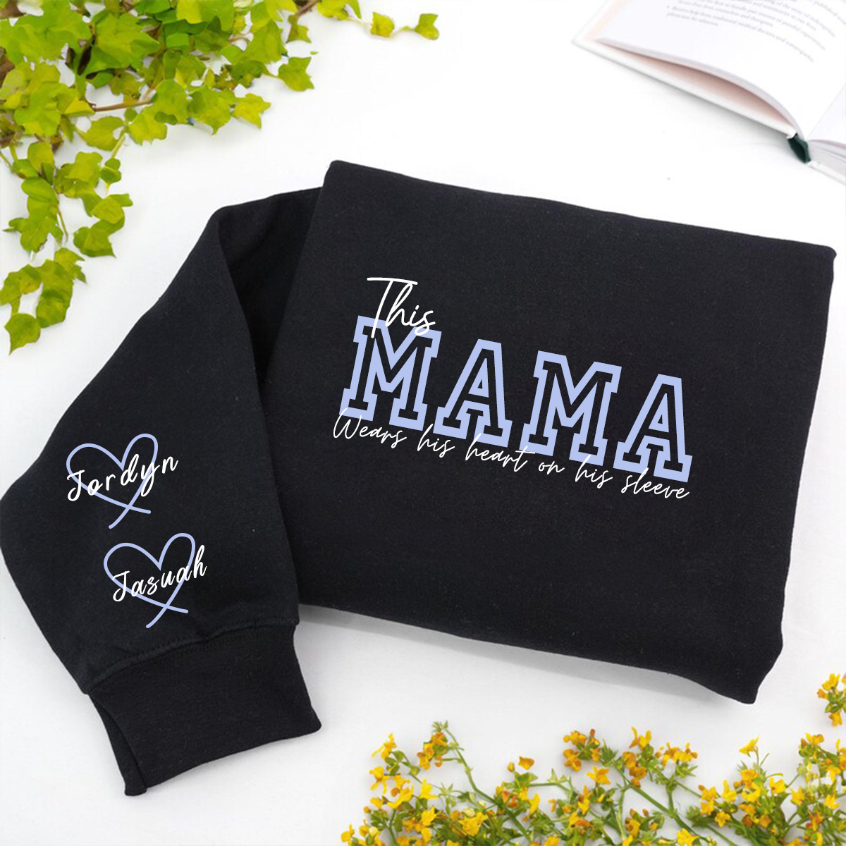 Wear Your Heart on Your Sleeve – Personalized Print Mama Sweatshirt with Kids’ Names | for Mom Mother&