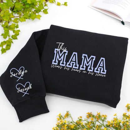 Wear Your Heart on Your Sleeve – Personalized Print Mama Sweatshirt with Kids’ Names | for Mom Mother&