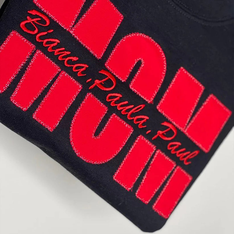 Custom Personalized Embroidered Sequin Mom Sweatshirt