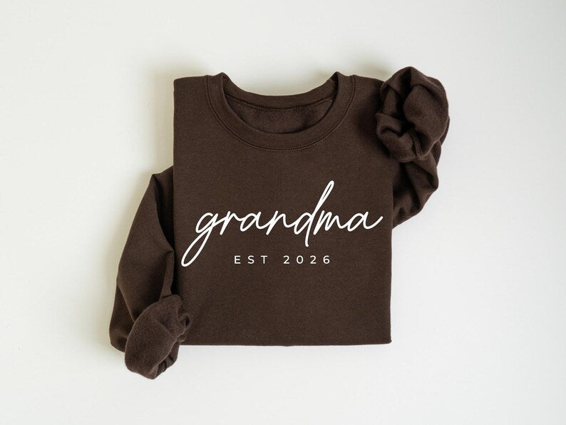 Personalized Grandma Est Heat Transfer Print Sweatshirt | Gift for Grandmother
