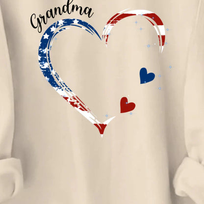 Custom Mama, Grandma Heart Sweatshirt with Kidnames | Mother's Day Gift