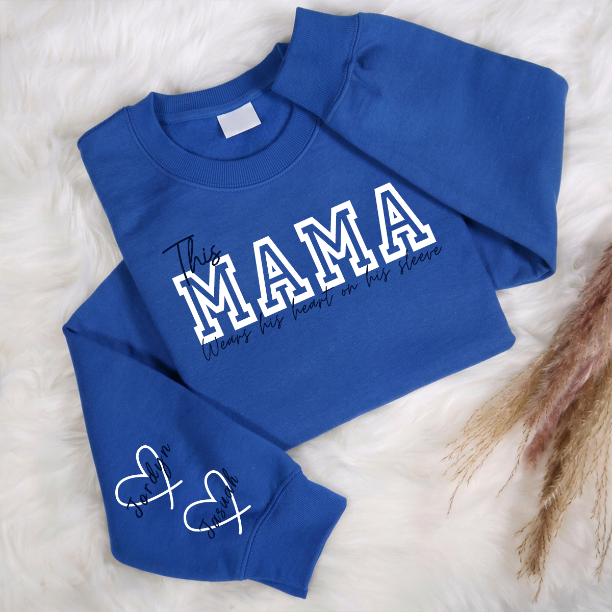 Wear Your Heart on Your Sleeve – Personalized Print Mama Sweatshirt with Kids’ Names | for Mom Mother&