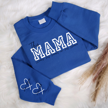 Wear Your Heart on Your Sleeve – Personalized Print Mama Sweatshirt with Kids’ Names | for Mom Mother&