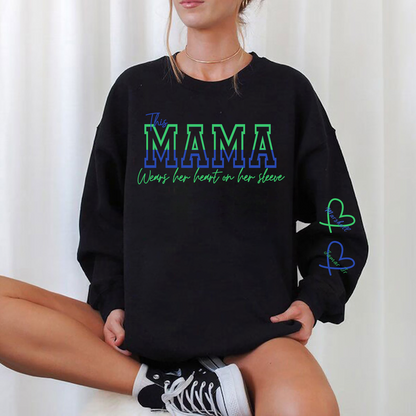 Wear Your Heart on Your Sleeve – Personalized Split Mama Sweatshirt with Kids’ Names | for Mom Mother&