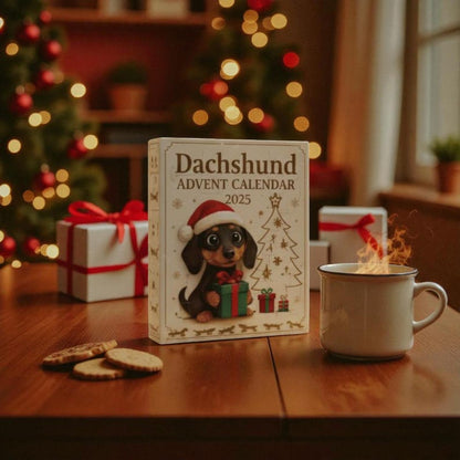 Dachshund Advent Calendar – 24-Day Christmas Countdown with Cute Sausage Dog Figures – Holiday Gift for Dog Lovers &amp; Kids