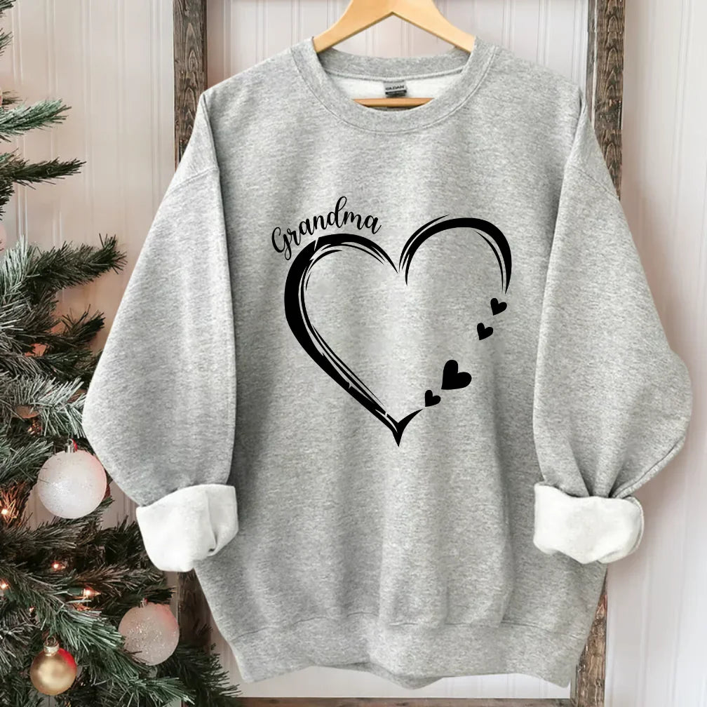 Custom Mama, Grandma Heart Sweatshirt with Kidnames | Mother&